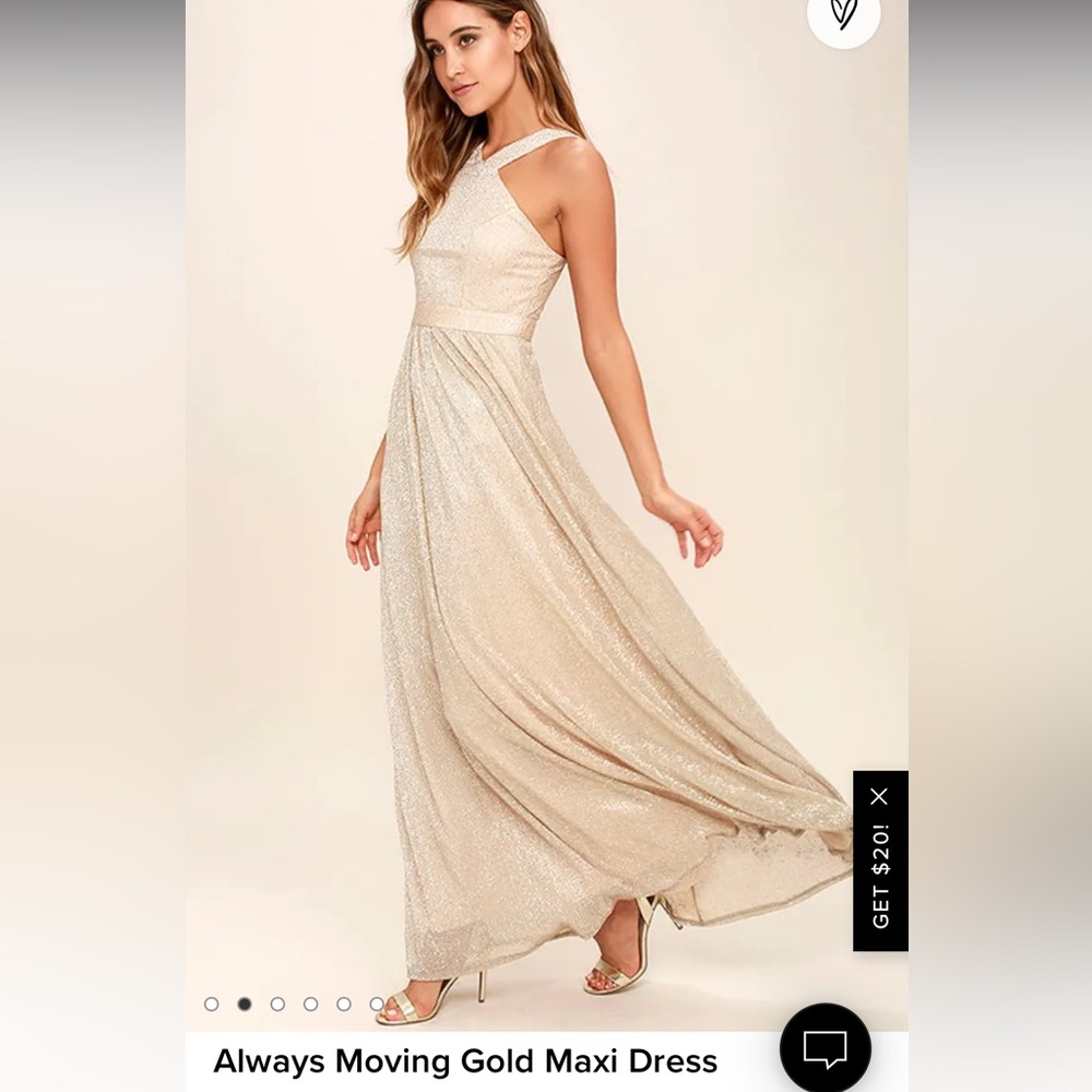 Lulu’s Always Moving Gold Dress - Picture 2 of 8
